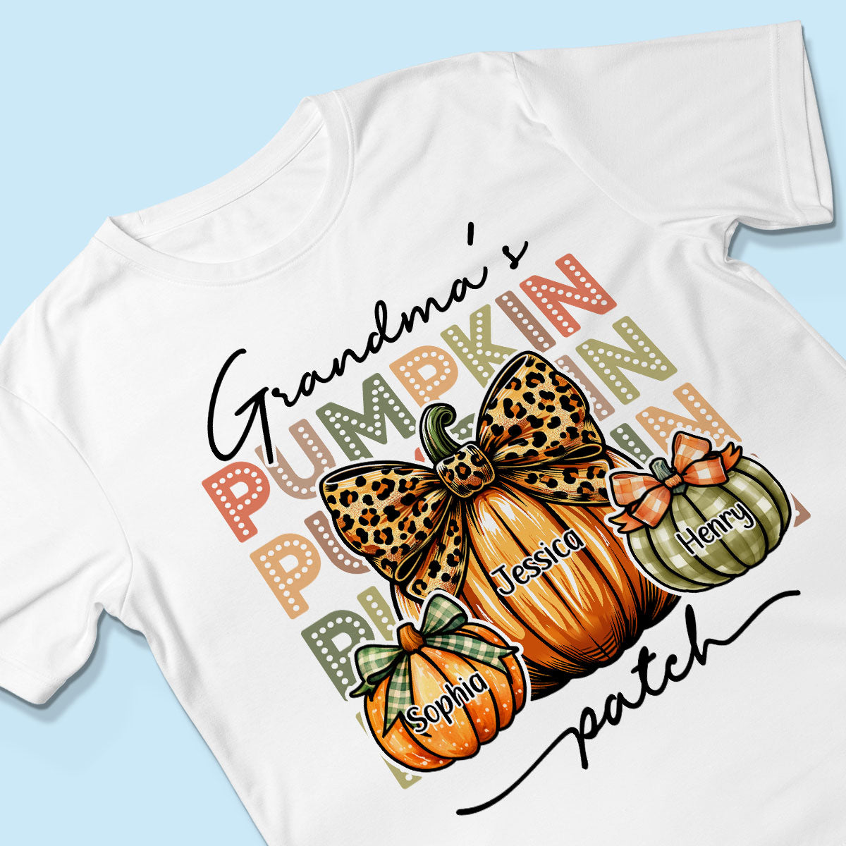 Grandma's Pumpkin Patch Retro Style Personalized Shirt