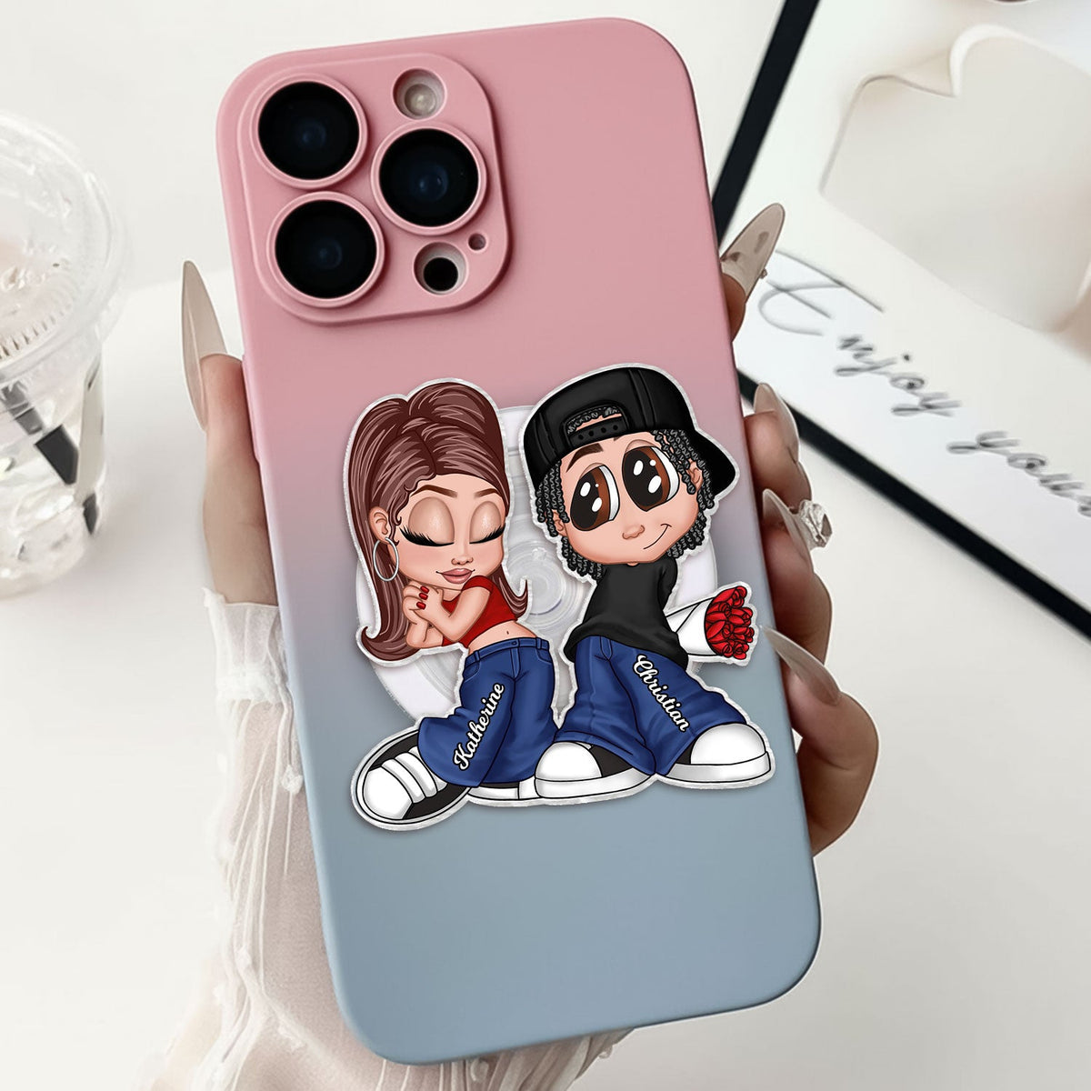 Y2K Couple - Personalized Acrylic Magnetic Phone Grip - Trendy Gift for Him, Gift for Her