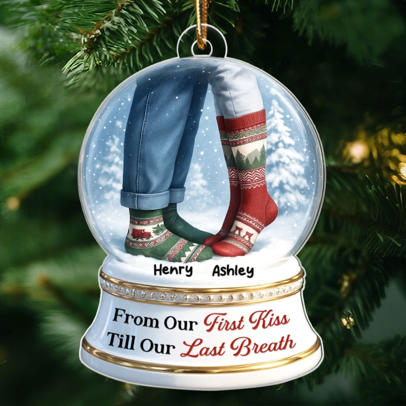 From Our 1st Kiss till Our Last Breath 3D Effect Snow Globe - Personalized Acrylic Ornament - Christmas Gift for him, Gift for her