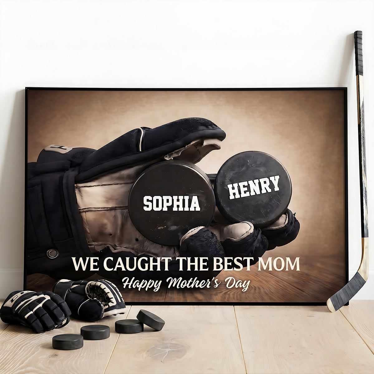 We Caught The Best Mom Hockey Mom - Personalized Poster - Mother's Day Gift For Hockey Mom, Gift For Wife