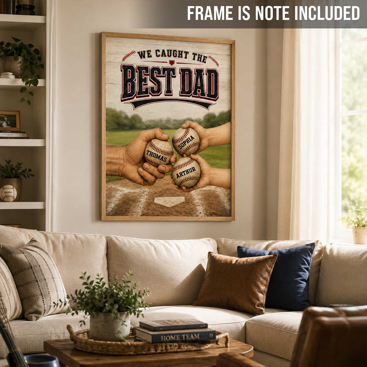 We Caught The Best Dad Baseball Fist Bump - Personalized Poster - Father's Day Gift For Dad