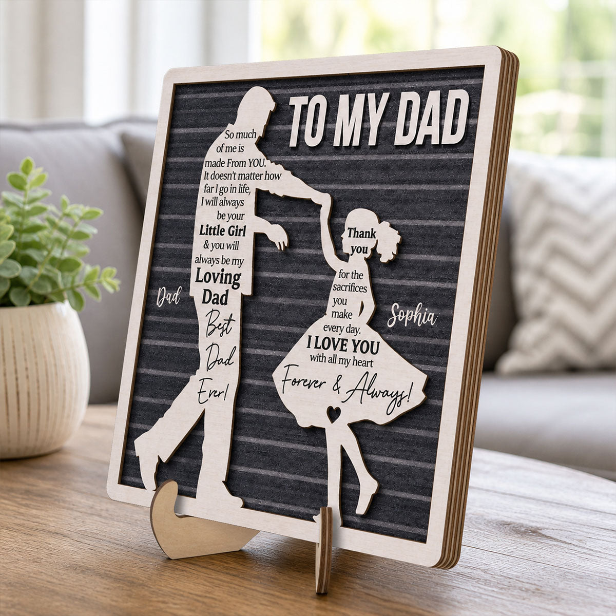 I Will Always Be Your Little Girl Father & Daughter Dancing - Personalized 2-Layered Wooden Plaque - Sentimental  Gift For Dad From Daughter