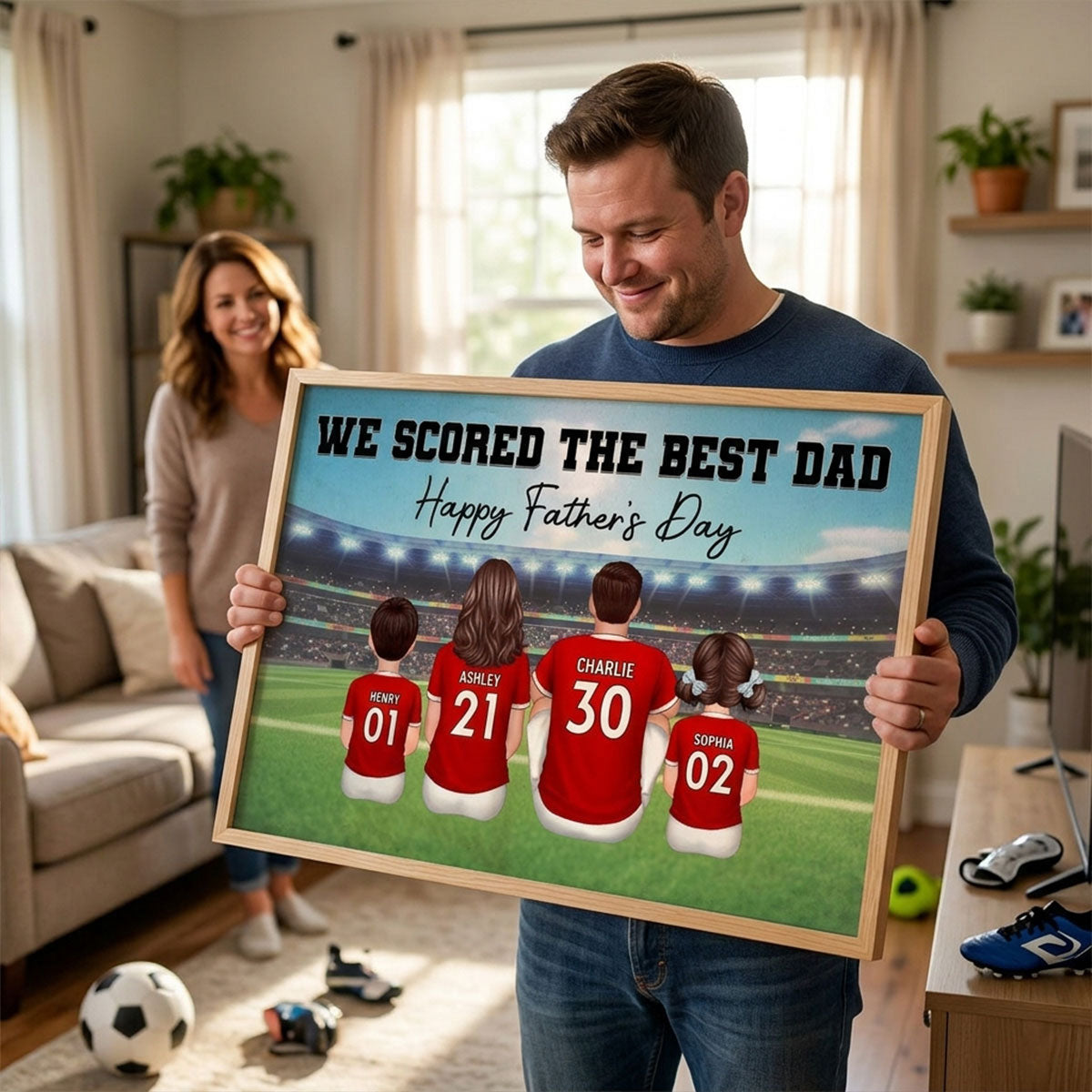 We Scored The Best Dad Family At Stadium - Personalized Poster - Father's Day Gift For Soccer Dad