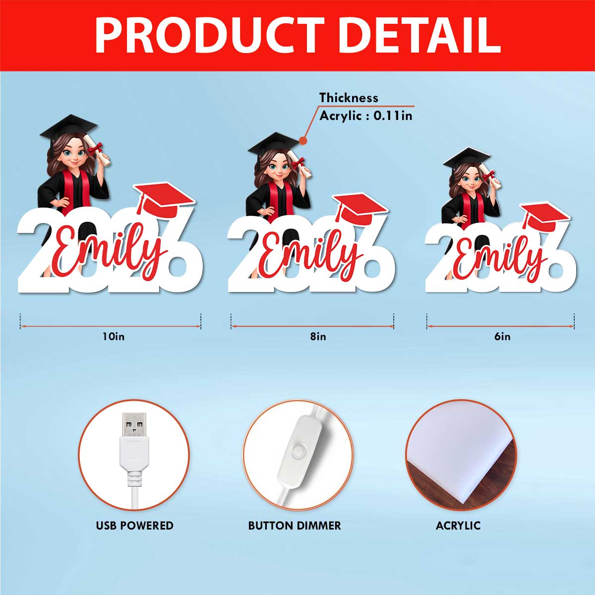 Graduation Senior - Personalized Light Box - Christmas Gift For Graduates