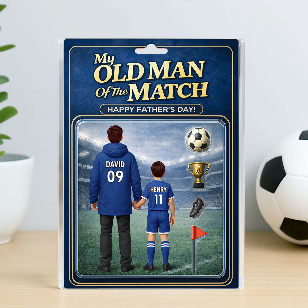 My Old Man Of The Match - Personalised Acrylic Block Plaque - UK  Gift For Football Dad