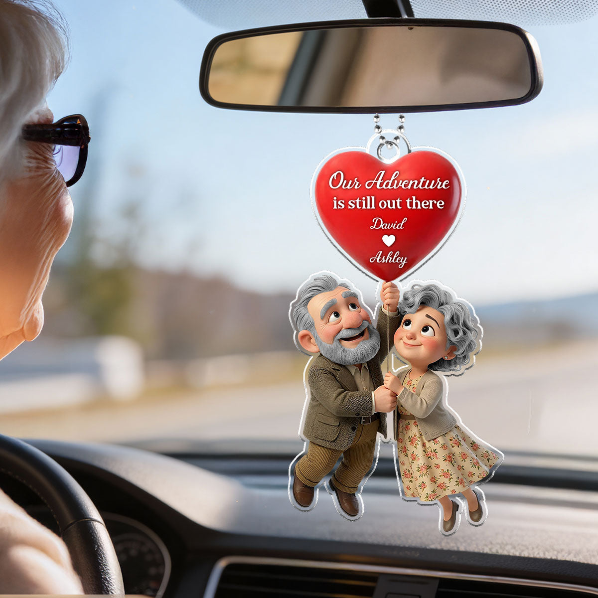 Our Adventure Is Still Out There Old Couple - Personalized Car Hanger - Valentine's Gift For Him, For Her