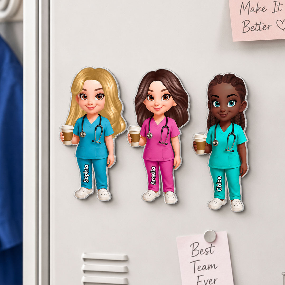 Proud Nurse - Personalized Acrylic Magnet - Locker Magnet For Nurse, Gift For Colleagues, Nurse Besties