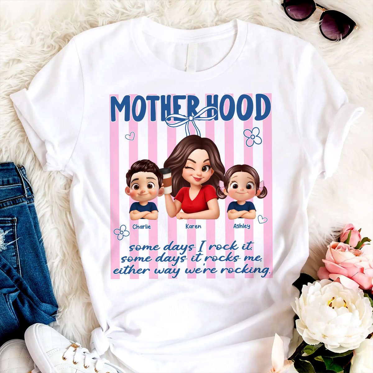 Rockin' the Motherhood - Personalized Shirt - Mother's Day Gift for Mom, Wife