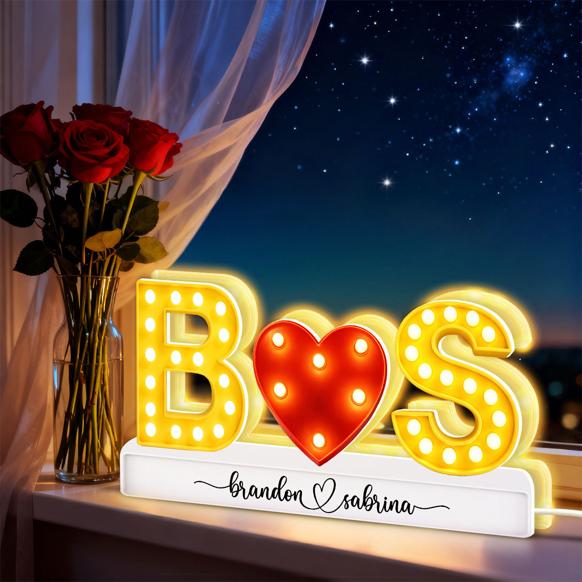 Eternal Love Couple Initials - Personalized Light Box - Heartfelt Valentine's Day Gift, Anniversary Gift For Couple, For Him, For Her