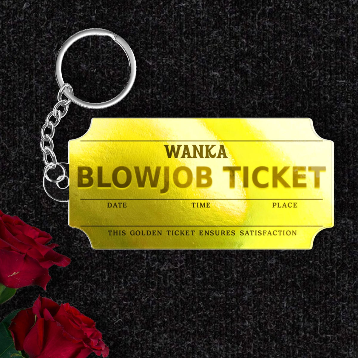 Golden Ticket Funny Valentine's Day Gift for him - Personalized Acrylic Keychain