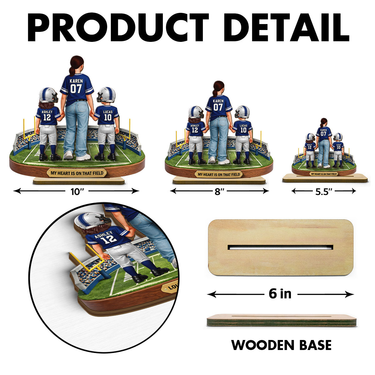 Loud & Proud Football Mom - Personalized 2-Layered Wooden Plaque - Mother's Day Gift, Gift For Football Mom