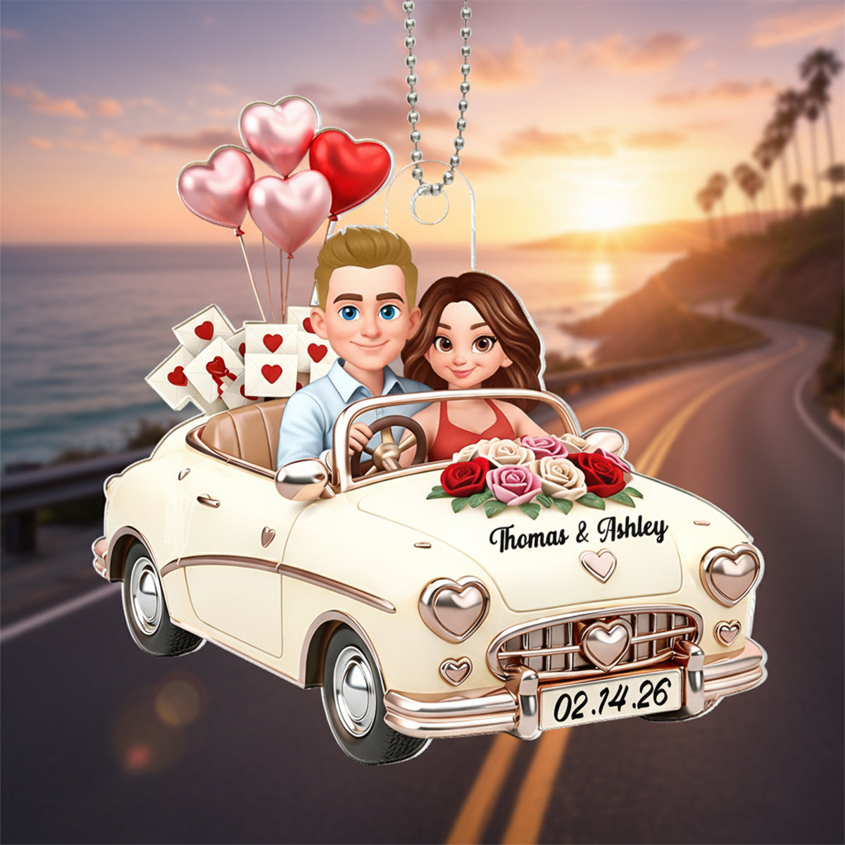 Our Journey Still Goes On - Personalized Car Hanger - Valentine's Gift For Him, For Her, For Couple