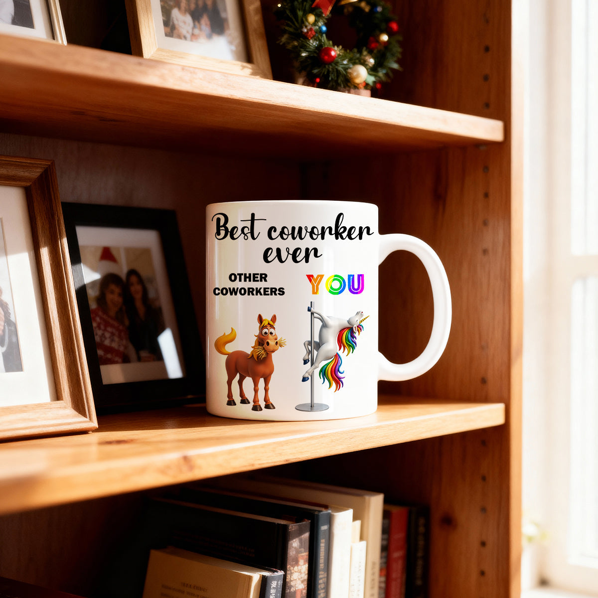 Funny Unicorn Coworker - Personalized Mug - Christmas Gift for Coworker, White Elephant