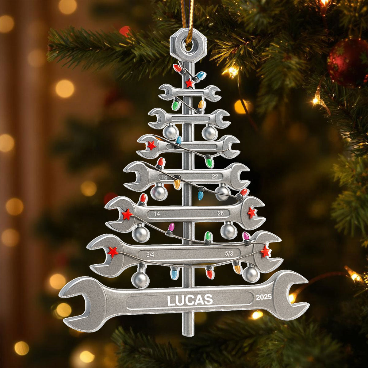 Built With Pride Mechanic Spirit – Personalized Acrylic Ornament – Meaningful Gift for Mechanician, Engineer, Technician