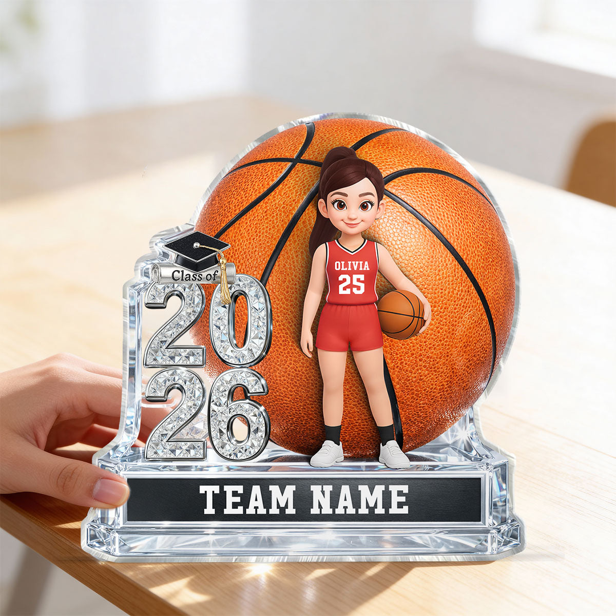 Basketball Senior Keepsake 2D Flat - Personalized Acrylic Block Plaque - Graduation Gift For Son, Daughter, Graduates Class of 2026