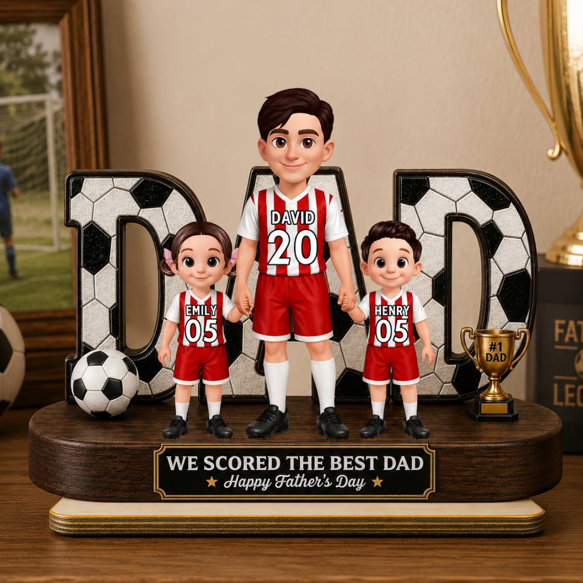 Soccer Dad Legend We Scored The Best Dad - Personalized 2-Layered Wooden Plaque -  Gift For Dad, Husband, Soccer Lovers