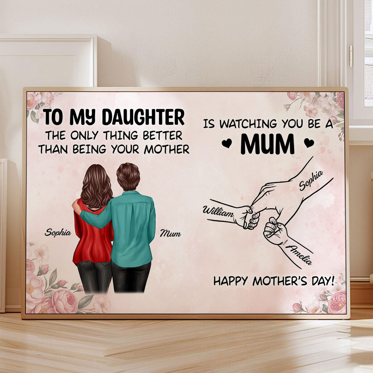 From Mum To Daughter Watching You Be A Mum - Personalised Poster - Mother's Day Gift For Daughter