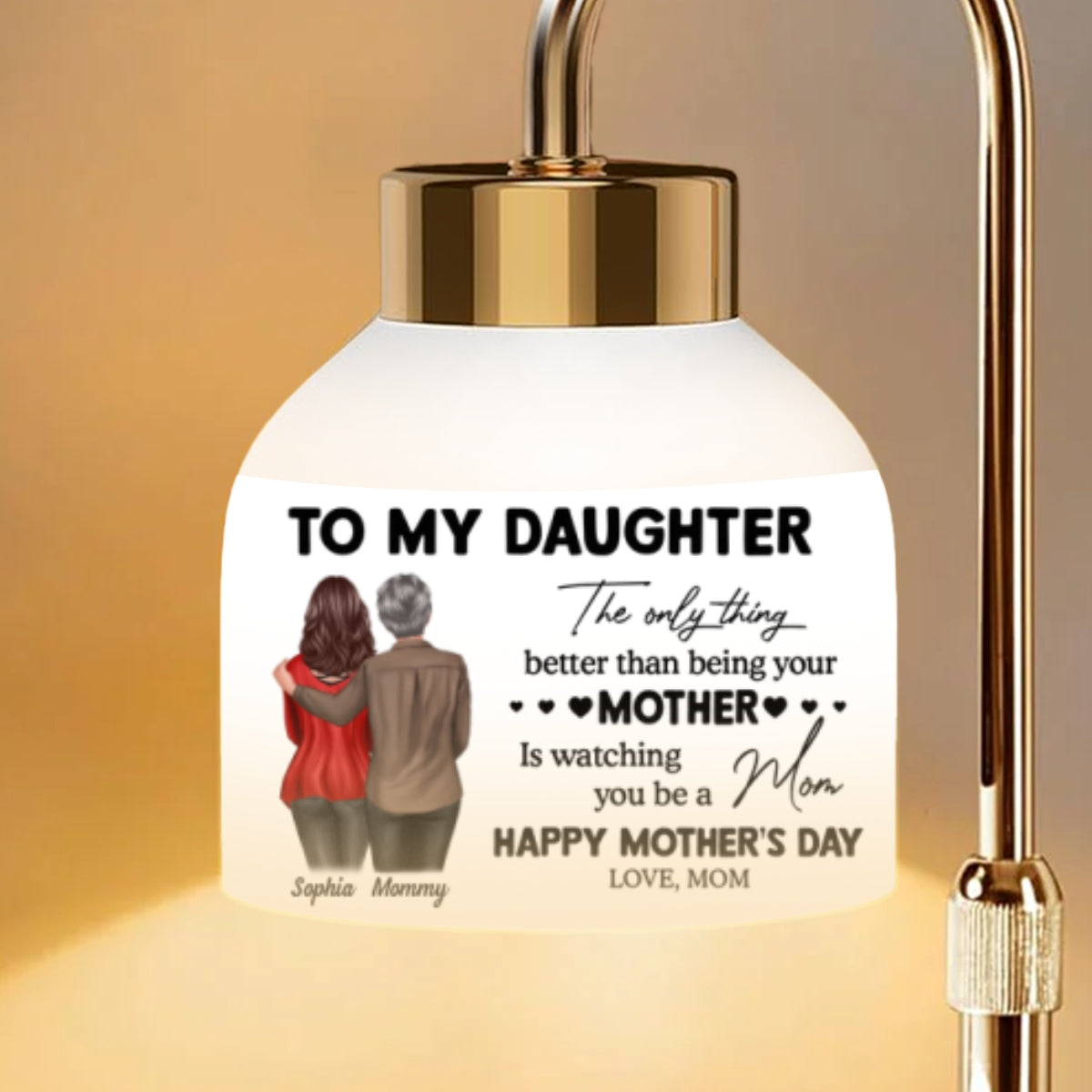 To My Daughter From Mom Happy Mother's Day - Personalized Candle Warmer Lamp - Mother's Day Gift For Daughter