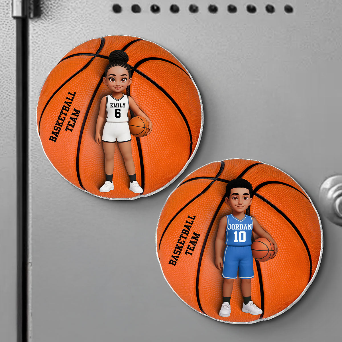 Basketball Boy & Girl - Personalized Acrylic Locker Magnet - Back To School Gift For Daughters, Sons, Grandkids, Teenagers, Teen Girl, Teen Boy