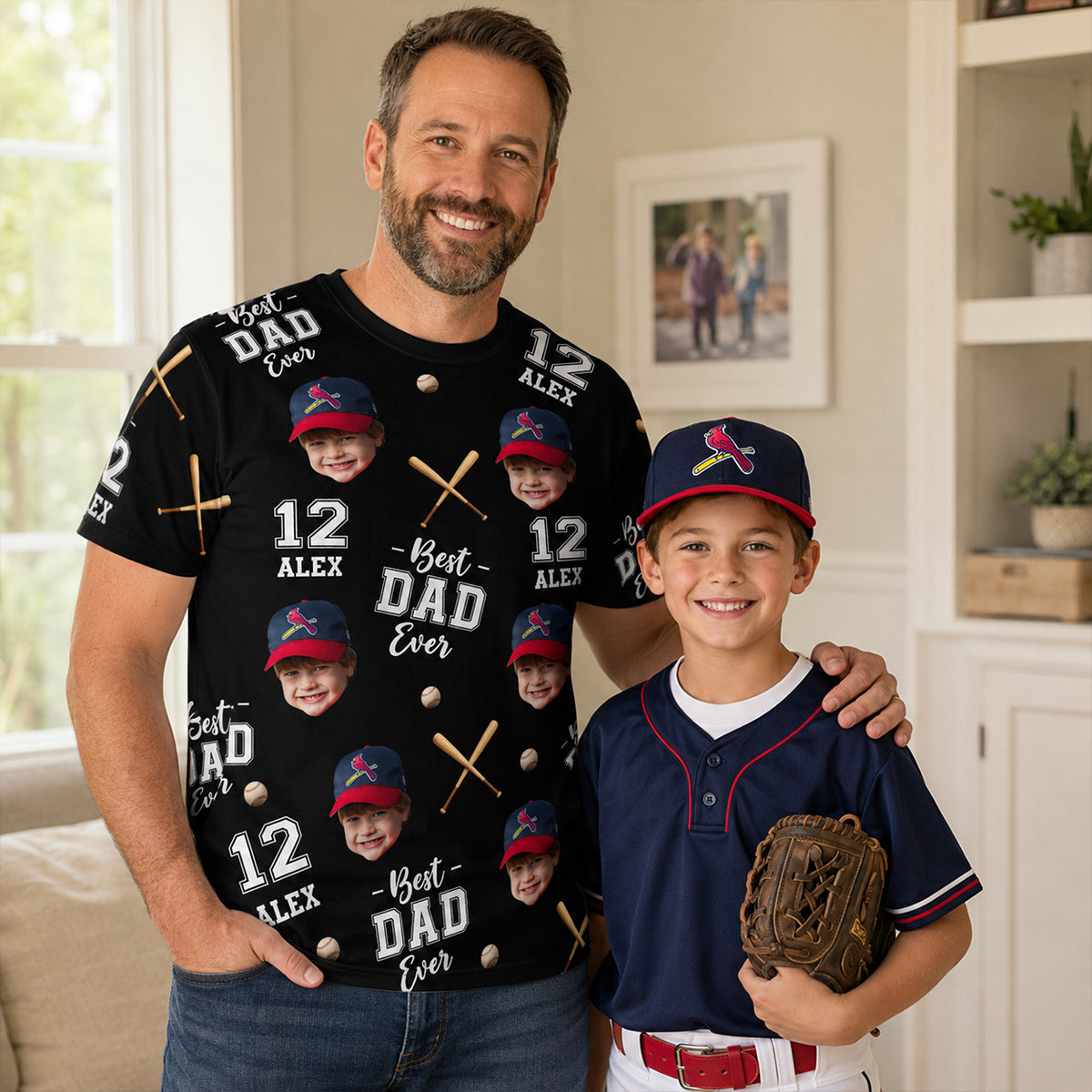 Best Dad Ever Baseball Dad - Personalized Shirt - Heartfelt Gift For Dad, Husband