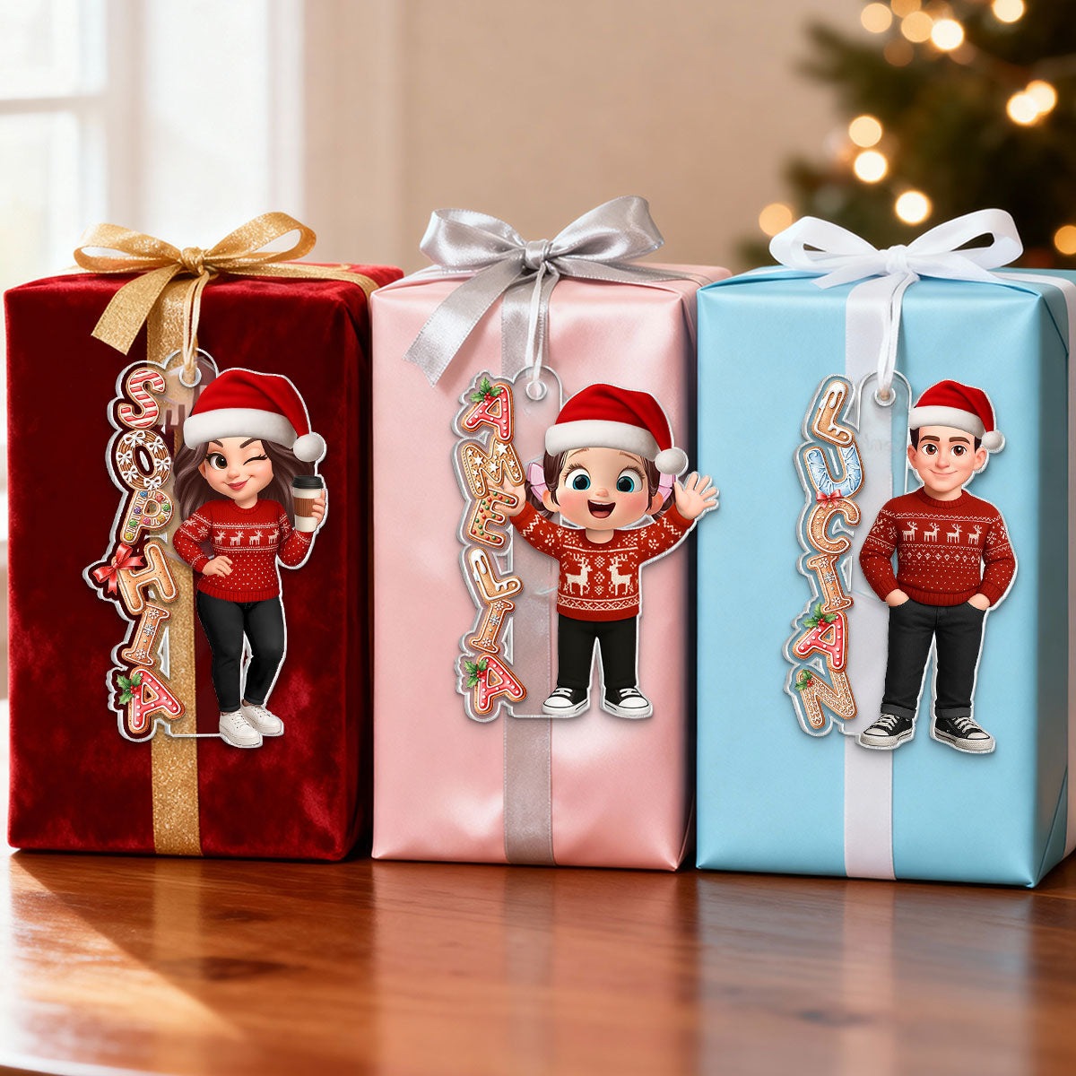 Custom Family Name Gingerbread Alphabet Ornament - Personalized Acrylic Ornament - Cute Christmas Gift For Family