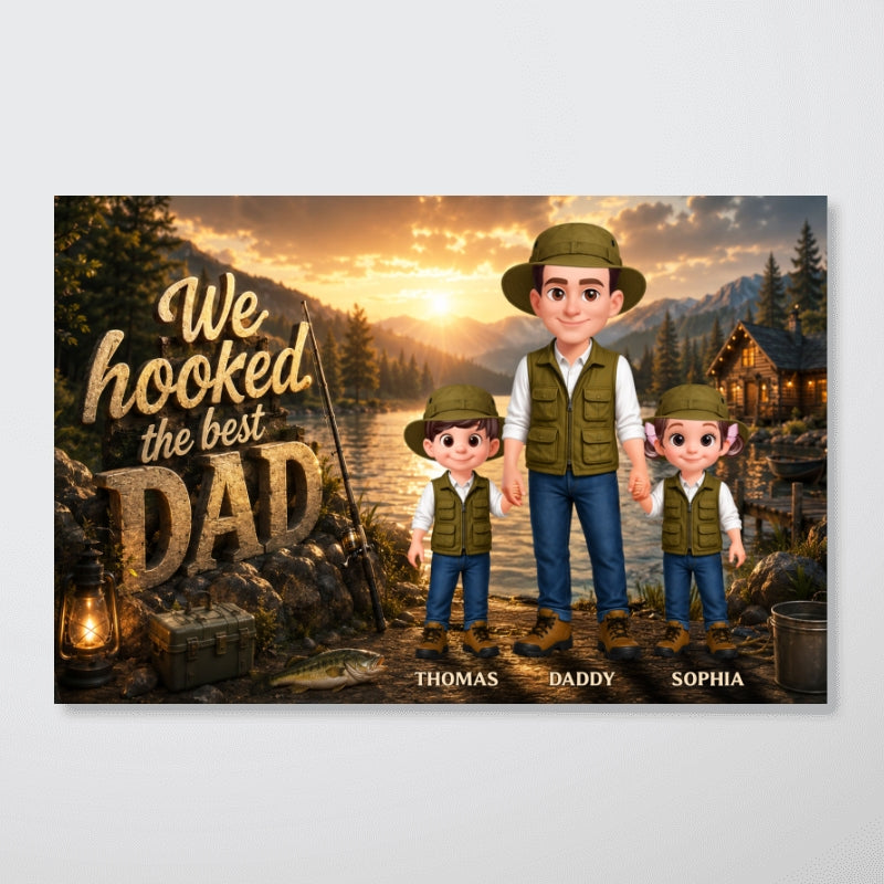 The Best Catch Dad Fishing - Personalized Poster - Father's Day Gift For Dad, Husband