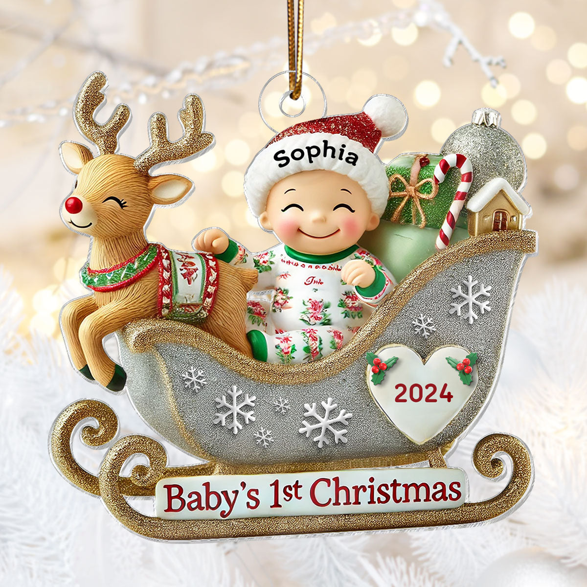 My First Christmas As Big Sister Big Brother - Personalized Acrylic Ornament - Proud New Big Siblings Gift
