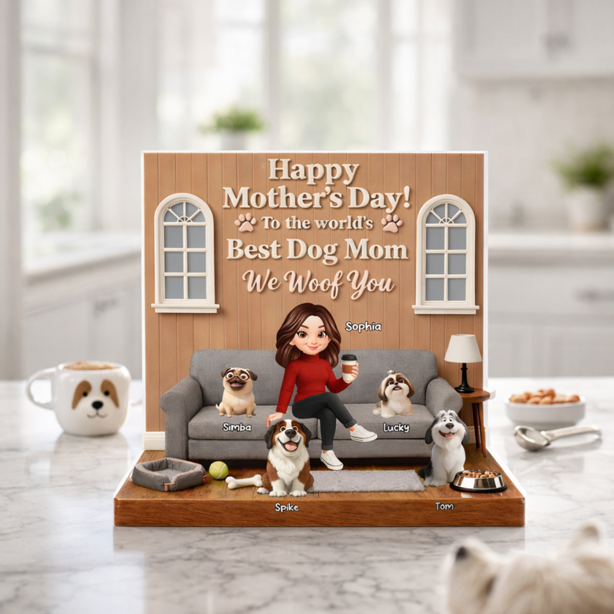 Best Dog Mom We Woof You - Personalized Acrylic Block Plaque - Gift For Dog Lovers, Dog Mom