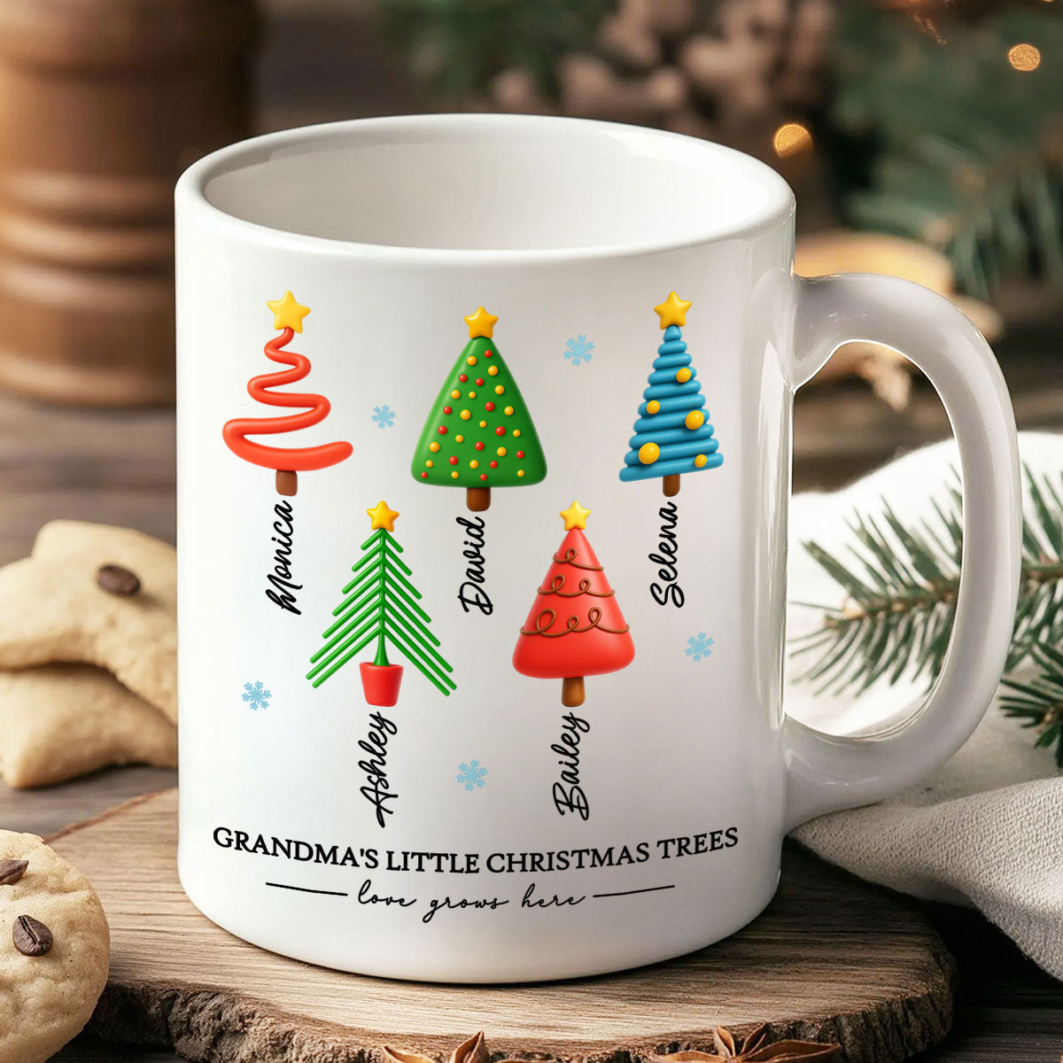 Grandma's Little Christmas Trees - Personalized Mug - Unique Christmas Gift For Grandma, Grandkids, Family