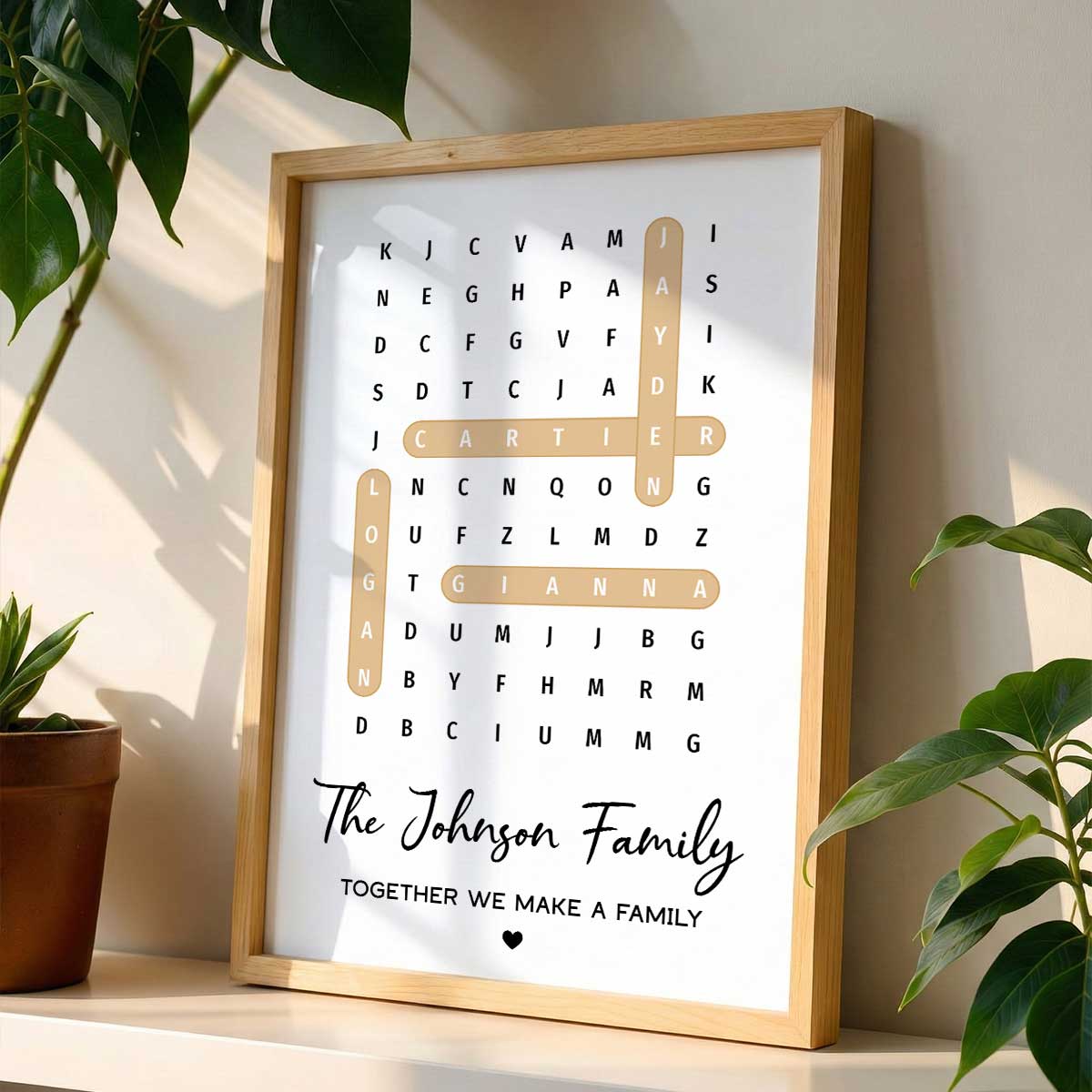 Family Name Word Search Puzzle Created In A Moment, Treasured Forever - Personalized Poster