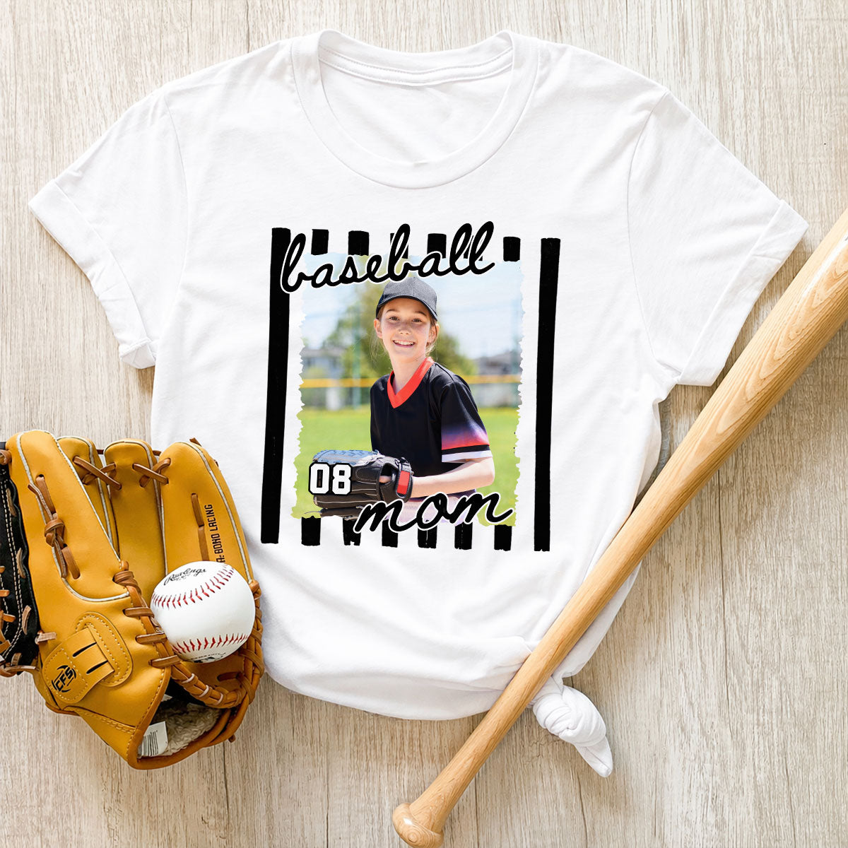 Baseball Mom Photo - Personalized Shirt - Mother's Day Gift for Mom, Wife