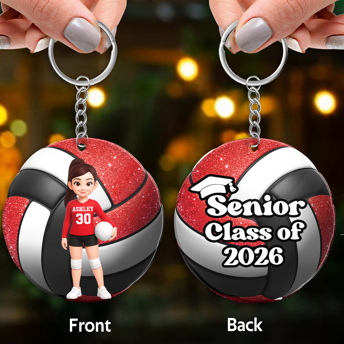 Volleyball Senior Keepsake - Personalized Acrylic Keychain - Graduation Gift For Daughter, Son Graduates, Class of 2026