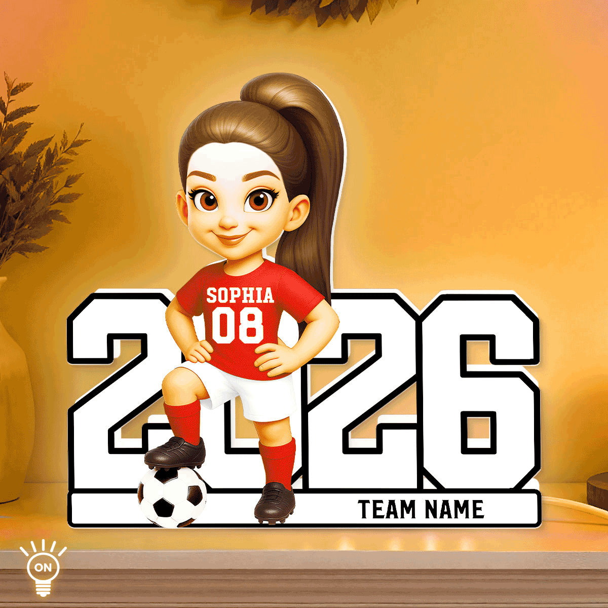Christmas Soccer Player - Personalized Light Box - Gift For Soccer Lovers, Soccer Team