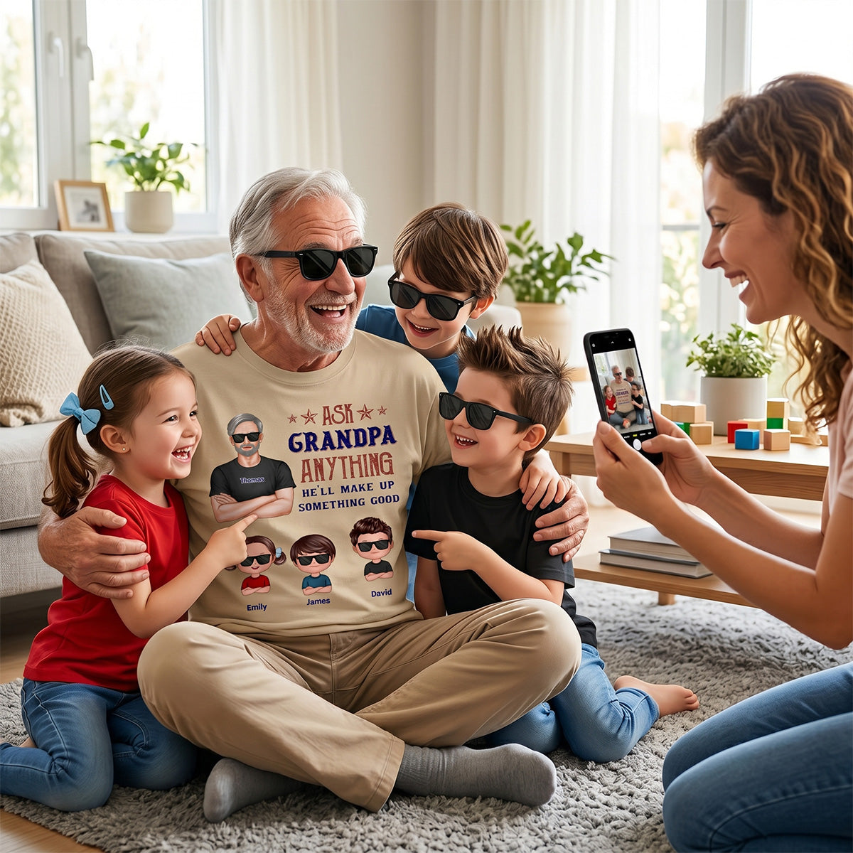 Ask Grandpa Anything - Personalized Shirt - Funny Father's Day Shirt For Husband, Dad, Grandpa