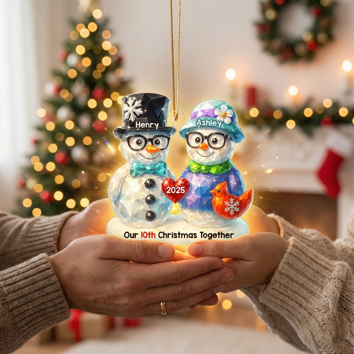 Our Christmas Together 3D Shining Effect - Personalized Acrylic Ornament - Unique Christmas Gift For Him, For Her, For Couple