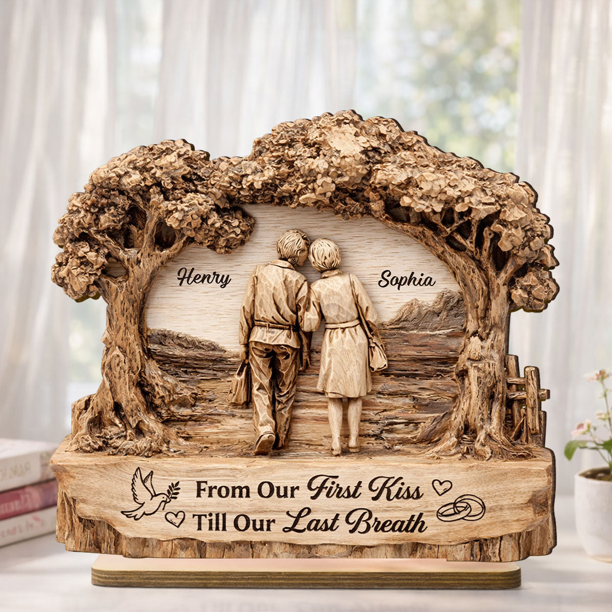 Our Forever Journey - Personalized 2-Layered Wooden Plaque - Anniversary, Valentine's Day Gift, Gift For Him, Gift For Her