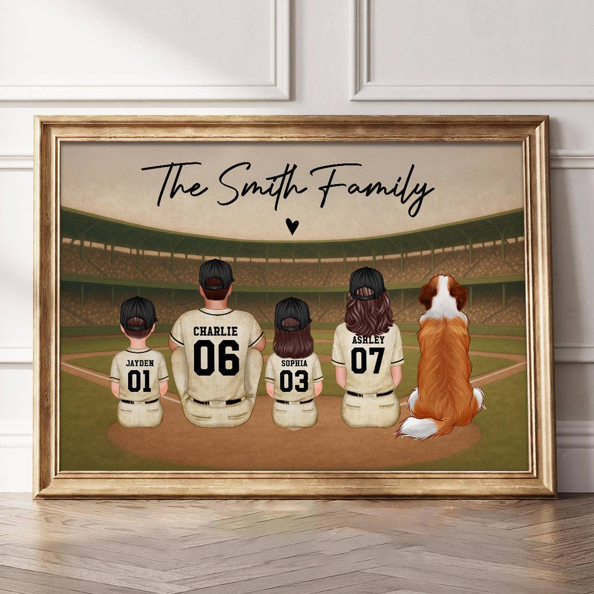 Retro Vintage Baseball Family Personalized Poster