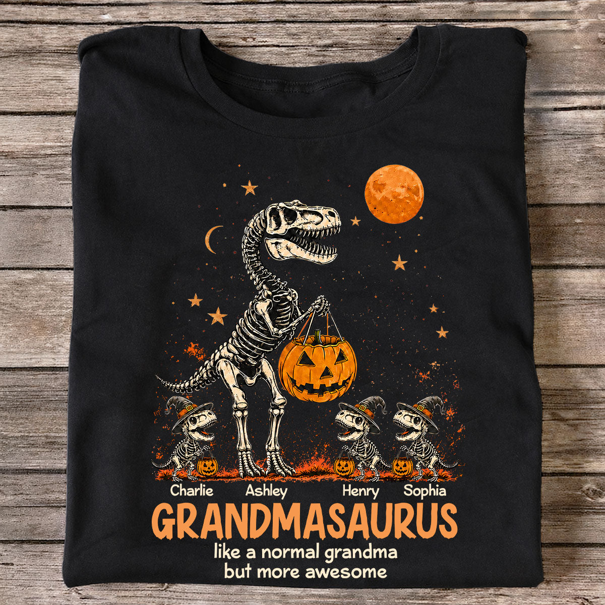 Spooky Grandmasaurus - Personalized Shirt - Halloween Gift for Grandma, Mom