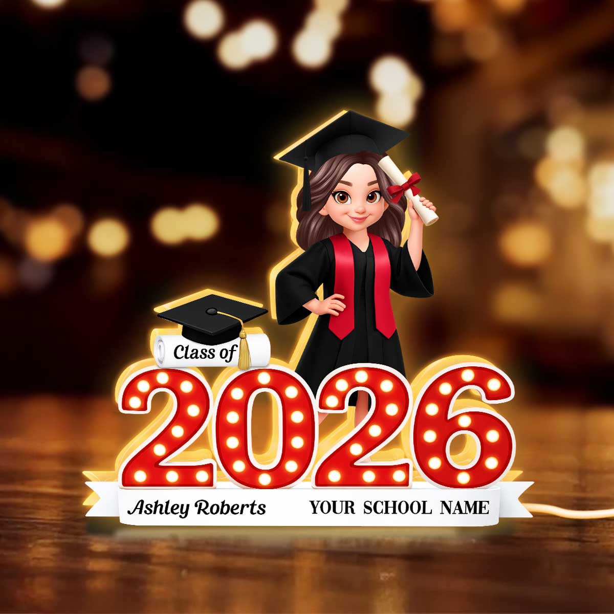 Congratulation Class Of Graduation Senior - Personalized Light Box - Gift For Graduation Day, Graduation Gift, Keepsake