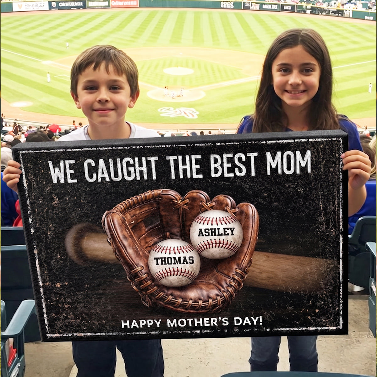 We Caught The Best Mom Dad Grandparents - Personalized Canvas - Heartfelt Gift for Her, for Him