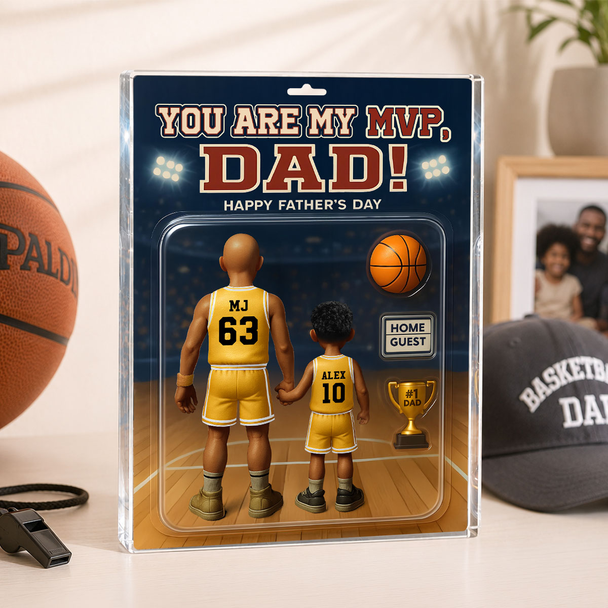 You Are My MVP Dad, Basketball Custom Figure - Personalized Acrylic Block Plaque - Gift For Dad, Husband, Grandpa