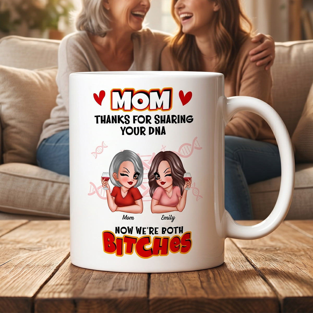 Thank You For Sharing Your DNA - Personalized Mug - Funny Mother's Day Gift For Mom From Daughter