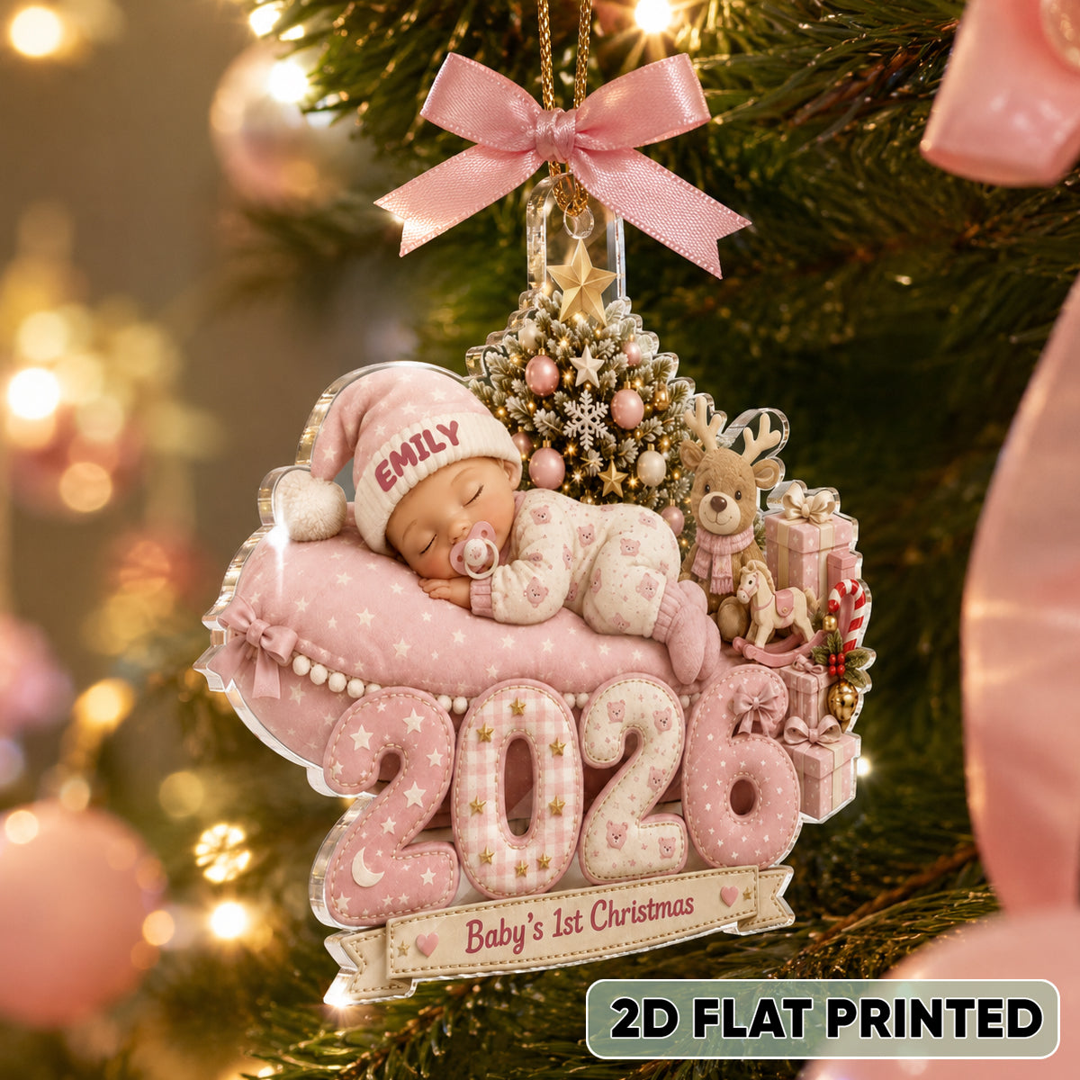 Baby's First Christmas 2026 - Personalized Acrylic Ornament - Newborn Girl Boy Gift, Heartfelt Keepsake