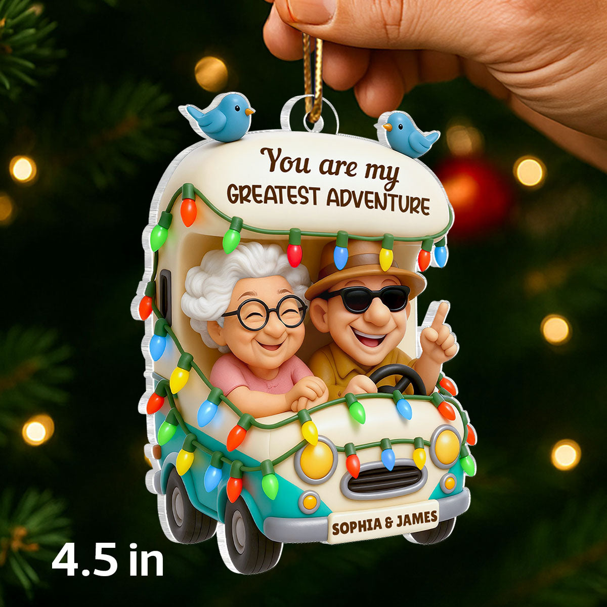 You Are My Greatest Adventure Old Couple - Personalized Acrylic Ornament - Christmas Gift For Him, For Her, For Couple