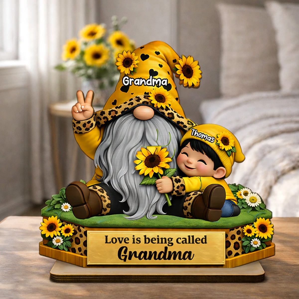 Love Is Being Called Grandma - Personalized 2-Layered Wooden Plaque - Sentimental Gift for Grandma