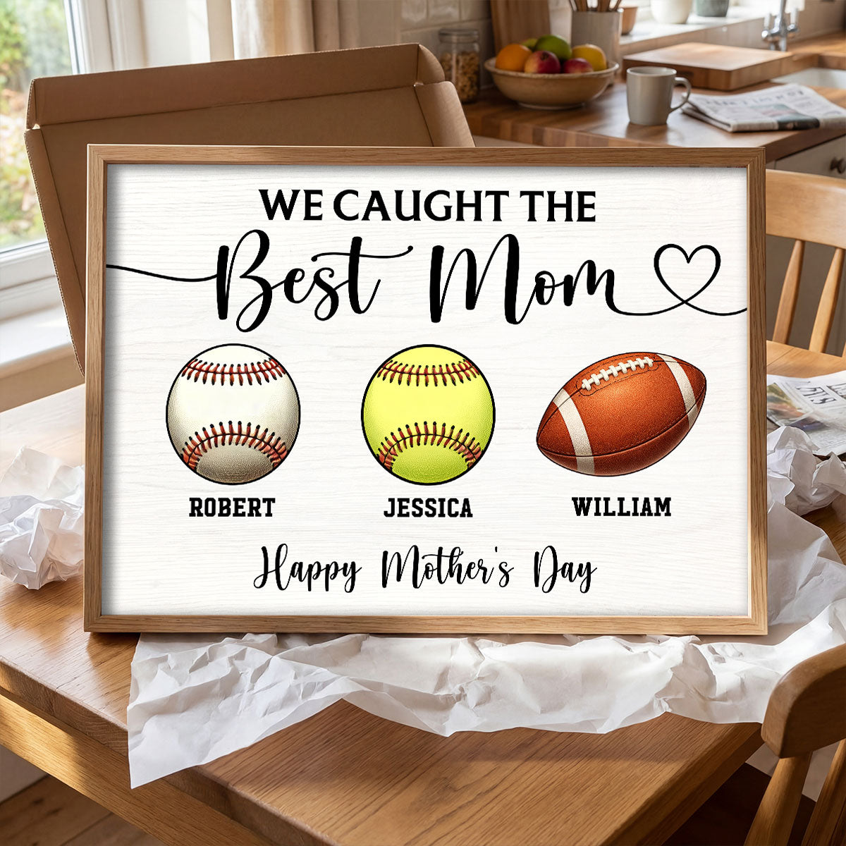 We Caught The Best Mom Sport Mom - Personalized Poster - Mother's Day Gift For Mom, Wife