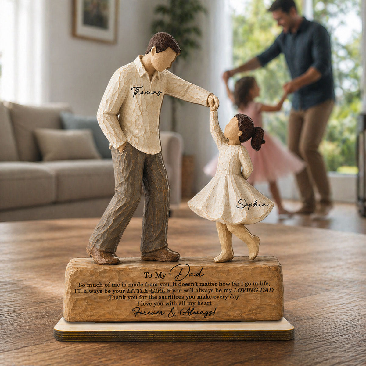 I Will Always Be Your Little Girl Father & Daughter Dancing 2D Flat Printed - Personalized 2-Layered Wooden Plaque - Sentimental  Gift For Dad From Daughter