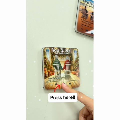 Couple Growing Old Together Christmas - Personalized Music Fridge Magnet - Christmas Gift For Couple