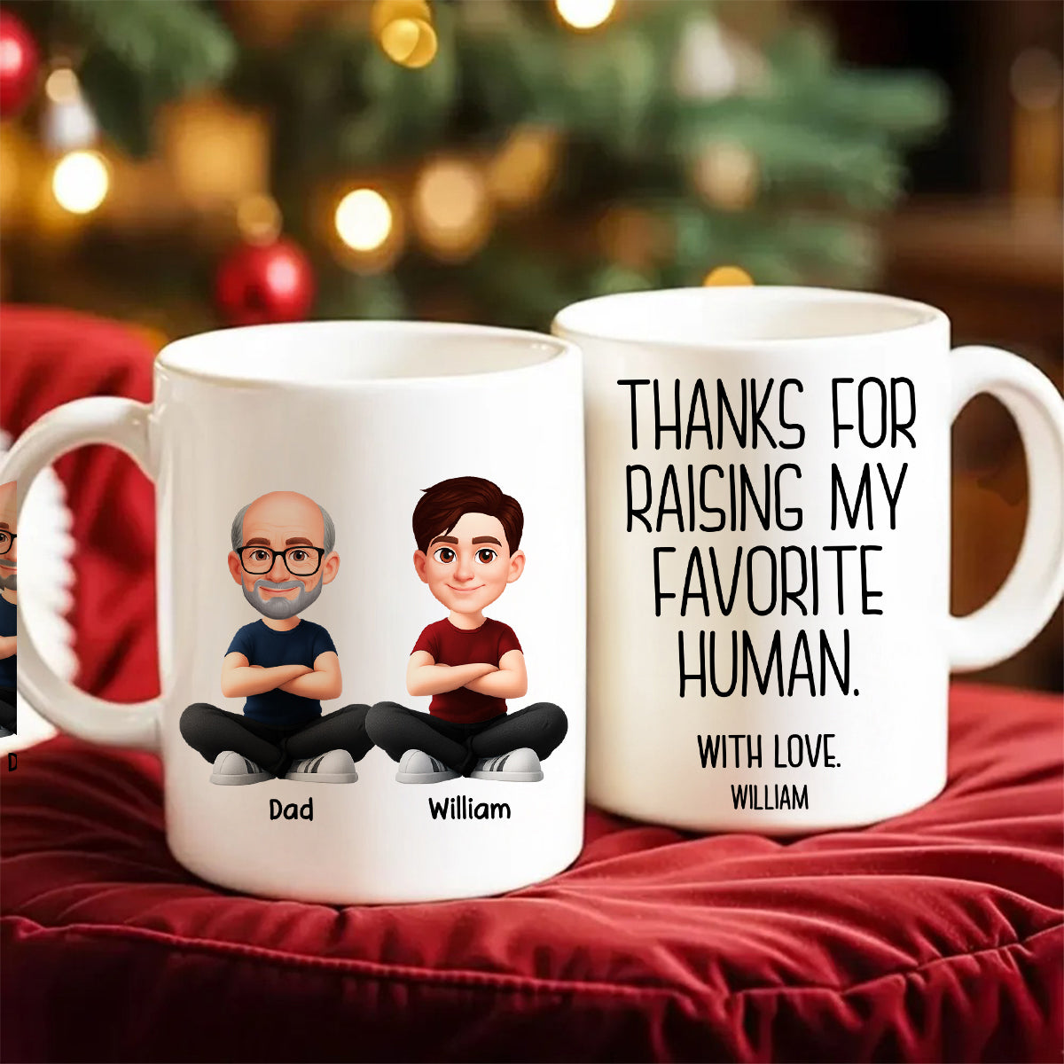 Thanks for Raising My Favorite Human - Personalized Mug - Christmas Gift for Mother-in-Law, Father-in-Law