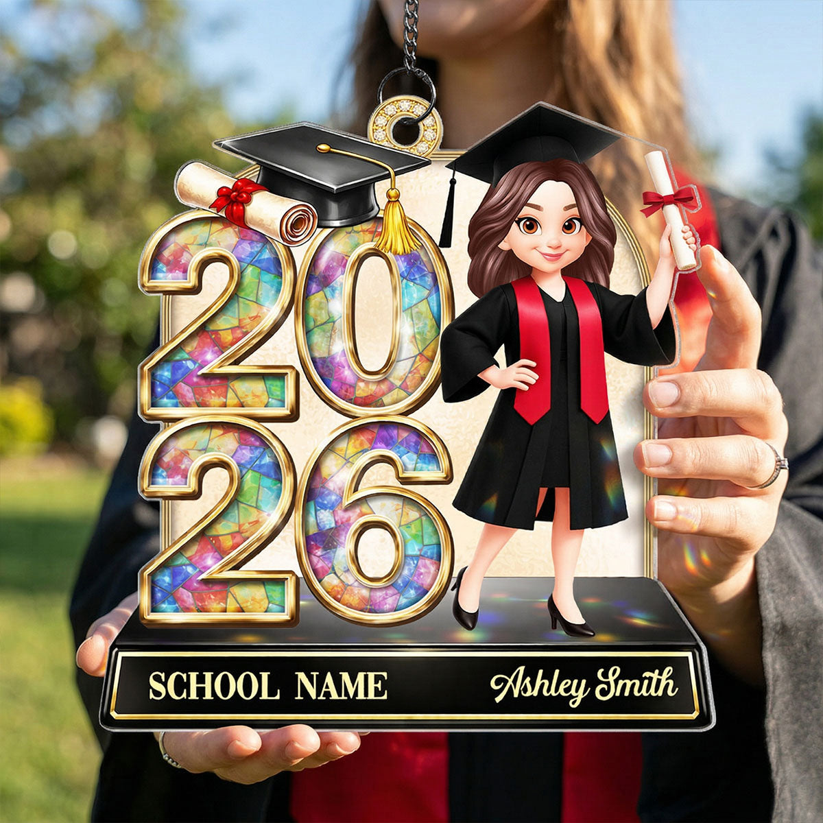 Senior Class Of 2026 2027 Graduate Keepsake 2D Flat - Personalized Suncatcher Ornament - Graduation Gift For Daughter